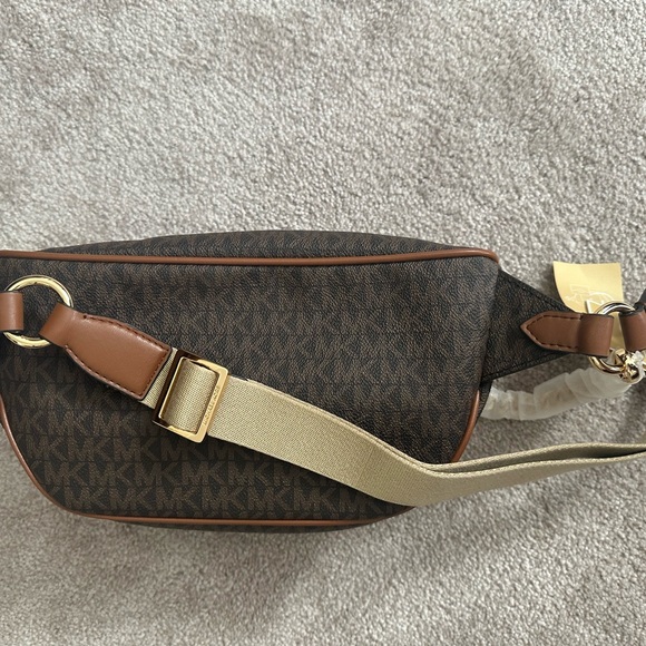 Michael Kors Brown and Tan Belt Bag with Signature Monogram - Picture 4 of 5